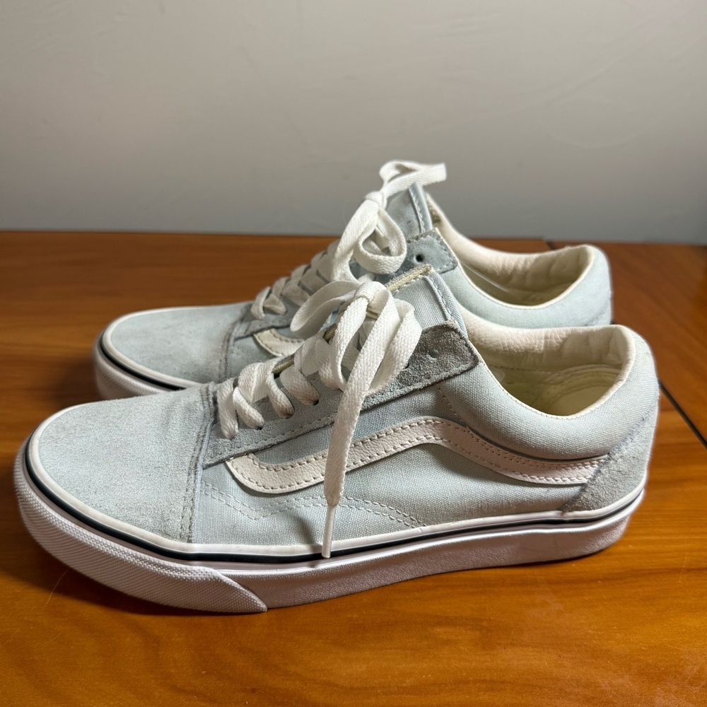 Vans Old Skool Low Top Sneaker Suede Skate Baby Pastel Dusty Light Blue W8